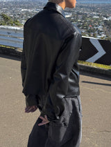 Leaf Pocket Crop レザージャケット 2C