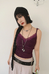 ビーズド ドット レース ヘッドスカーフ (WHITE, BLACK 2COLORS!)