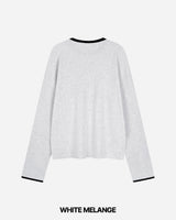 グリッドクロップワッフルリンガーTシャツ