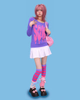キッチュ パープルピンク ニーソックス