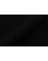 Amelia Jewel Button Rib Knit Cardigan Black