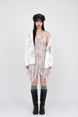 VALENTINE HAZE DRAPED MINI DRESS