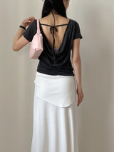 [Scarf SET] Pleated H-Line Long Skirt