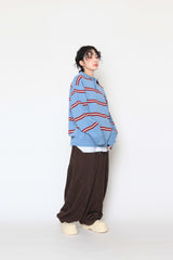Colored striped collar knitwear