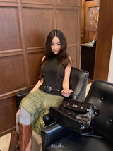 グリーンツリーレースフリルアンバランスドスカート