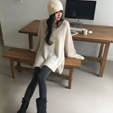 ウェディシックオーバーサイズフィットVネックニットウェアドレス
