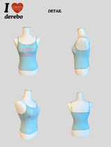 Lettering Pad Camisole Sleeveless T-shirt