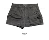 vintage multi-pocket short pants