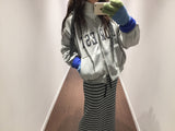 Lettering Fleece Hoodie Zip-Up (3 Colors)