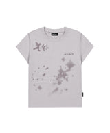 ピクセルフェアリーグラフィックキャップスリーブTシャツ - サンドピンク