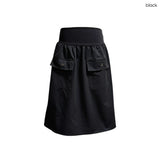 (3color) Flap Two-Pocket Flare Ribbed Skirt