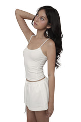 Basic logo low rise sweat skirt, White