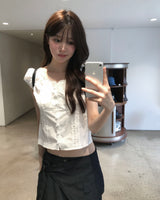 Belted wide skirt pants