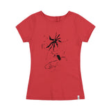 Back Slit Button Tee (Red) F25QB126