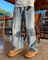 Solid Banding Wide Pants