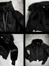 Deep Black Crop Fur Mustang