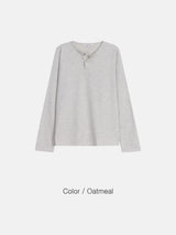 ワッフルヘンリーネックロングスリーブ