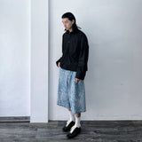 Snowwashed Leopard Wide Denim Culottes