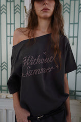 シマーロゴTシャツ_チャコール