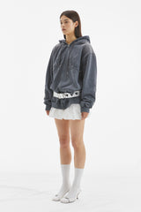 BUBBLE HEM MINI SKIRT / WHITE