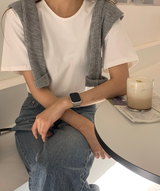 [Lè made/10,000 Sold] レ メイド スタンド ユーネック ショートスリーブ ティーシャツ/ 4カラー