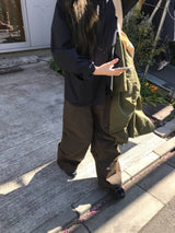 ダブルピンタックパンツ (ブラウン)