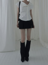 Bowty Pleated Button Skirt Pants