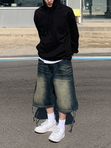Robe-washed Bermuda denim