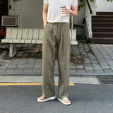LMN Maid Back Banding Two Tuck Linen Wide Pants (6 colors)