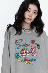26FW★ラブ フレンズ ピグメント ラグラン スウェットシャツ