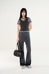 レイヤード ブーツカット ジャージー パンツ - 2 COLOR / Layered Bootcut Jersey Pants