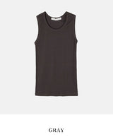 [U-BASIC] Basic U-neck Merryyas Ribbed Sleeveless