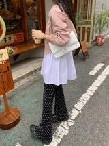[MADE]ドットプリーツロングブーツカットパンツ