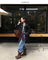 Our Leather Middle Jacket