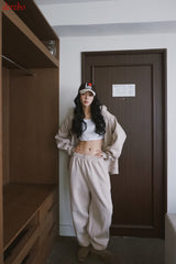 Napping Thick Soft Hooded Zip-Up Set
