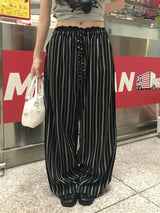 Sunday Home Stripe Lounge Button Wide Pants
