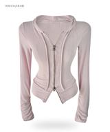 Miu Slim Hood Zip Up (3color)