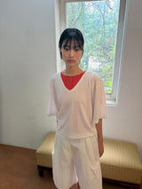shirring neck tee