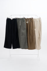 Lever Knee Pintuck Washed Cotton Pants