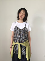 Soleil Plaid Camisole Blouse (2color)