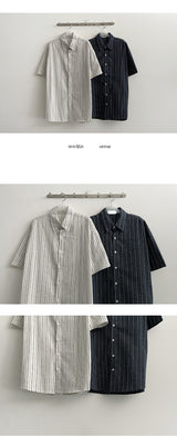 Cadin ストライプ半袖シャツシャツ