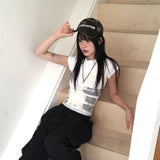 Varf プリンティドスリムフィット半袖Tシャツ