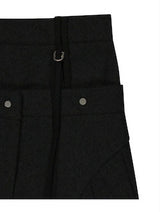 Layered Wool Skirt / Black