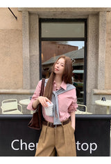 ハイエンドピンクルーズフィットロングスリーブシャツ