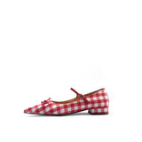 Colorful Bridge | Holiday Plaid Pointed Sweet Mary Jane Shoes Women's Bow Flat Shoes