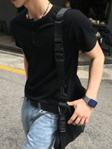 ノエアミュージックヘンリーネックショートスリーブTシャツ3C