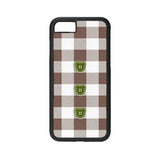 【MADE】テディ ボタン チェック チョコレート アイフォン ケース [Glossy Glass/Basic] ｜Acrylic attachment case