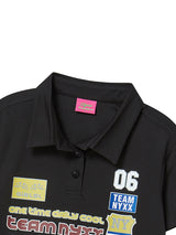 レーシングピケポロシャツ (BLACK)