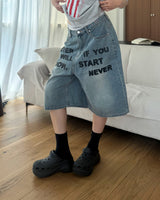 [Unisex] バミューダデニムパンツ