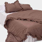 Dust-Free Gingham Check Frill Duvet Cover - SS size